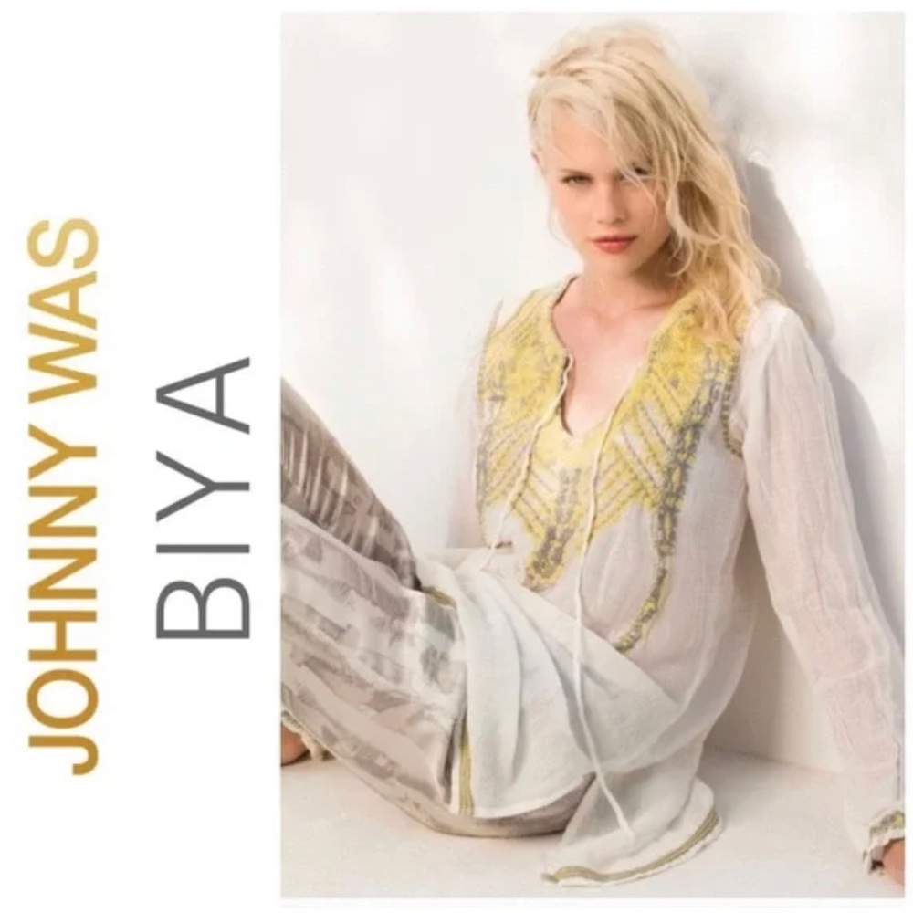 Johnny Was | Biya Kura Silk & Linen Mesh Tunic XS